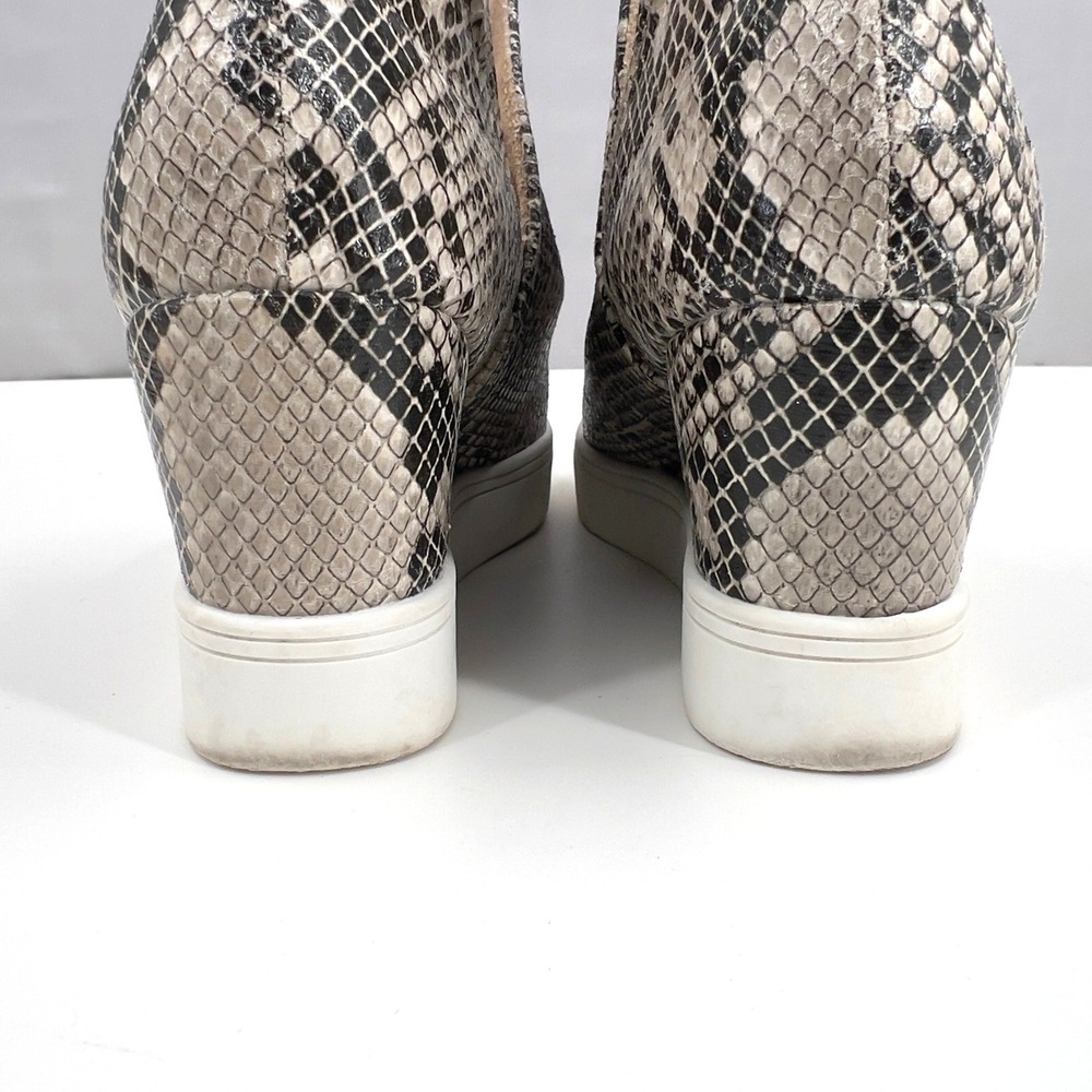 MIA Kate Women's Snake Print Wedge Sneakers Grey Black Cutout Booties M 8 - Picture 6 of 9